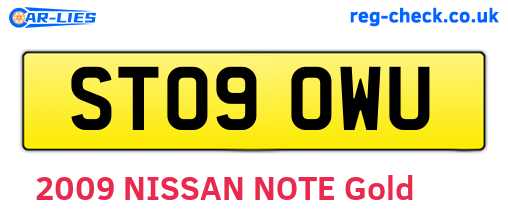 ST09OWU are the vehicle registration plates.
