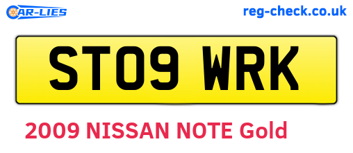 ST09WRK are the vehicle registration plates.