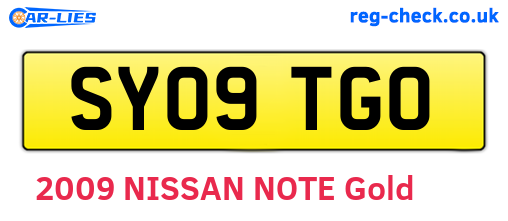 SY09TGO are the vehicle registration plates.