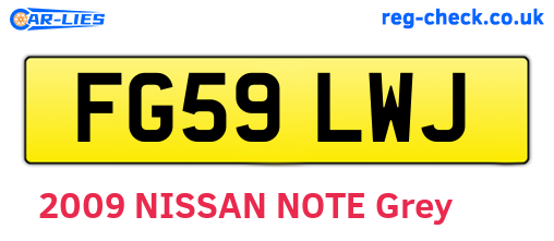 FG59LWJ are the vehicle registration plates.