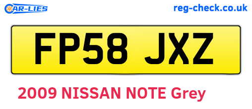 FP58JXZ are the vehicle registration plates.