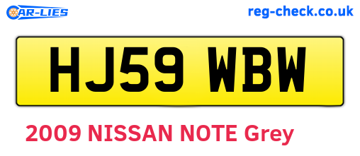 HJ59WBW are the vehicle registration plates.