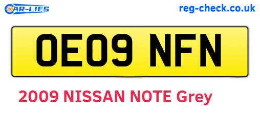 OE09NFN are the vehicle registration plates.