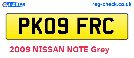 PK09FRC are the vehicle registration plates.