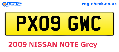 PX09GWC are the vehicle registration plates.