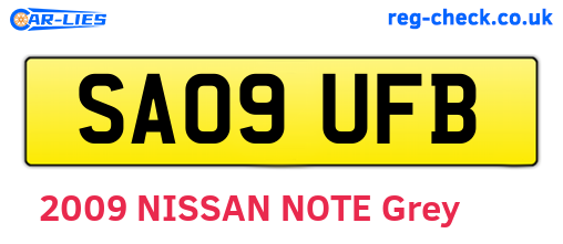 SA09UFB are the vehicle registration plates.