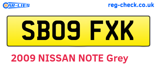 SB09FXK are the vehicle registration plates.