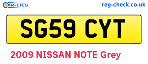 SG59CYT are the vehicle registration plates.