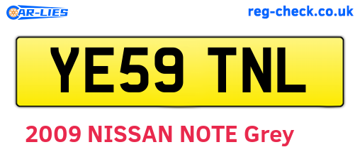 YE59TNL are the vehicle registration plates.