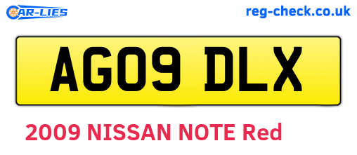 AG09DLX are the vehicle registration plates.