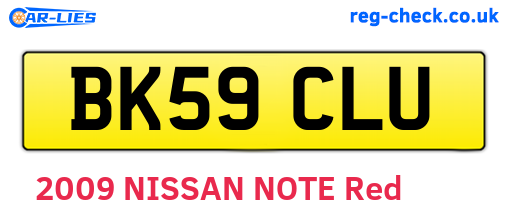 BK59CLU are the vehicle registration plates.