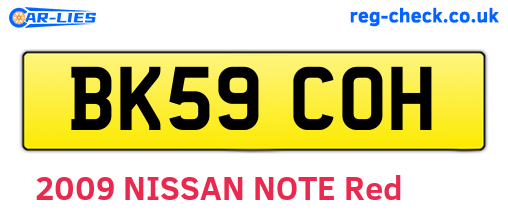 BK59COH are the vehicle registration plates.
