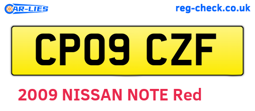 CP09CZF are the vehicle registration plates.