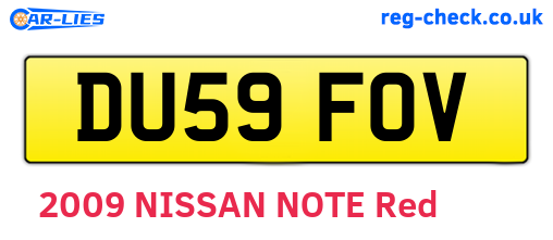 DU59FOV are the vehicle registration plates.