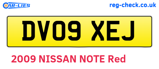DV09XEJ are the vehicle registration plates.