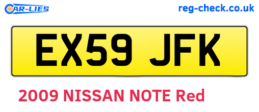 EX59JFK are the vehicle registration plates.