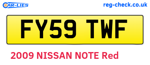 FY59TWF are the vehicle registration plates.