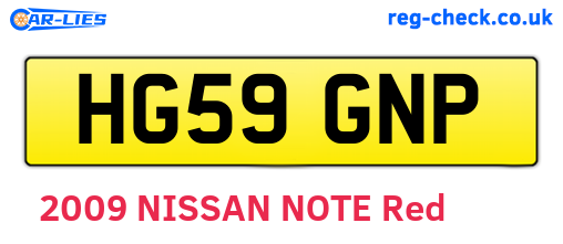 HG59GNP are the vehicle registration plates.