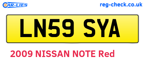 LN59SYA are the vehicle registration plates.