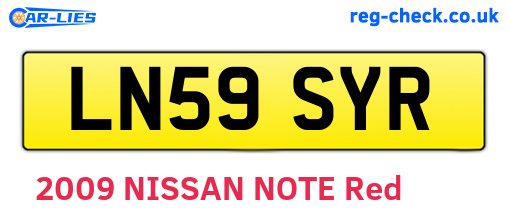 LN59SYR are the vehicle registration plates.