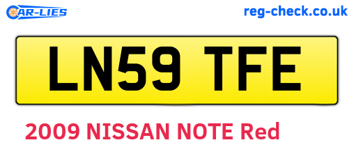 LN59TFE are the vehicle registration plates.