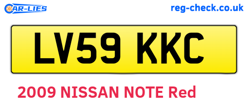 LV59KKC are the vehicle registration plates.