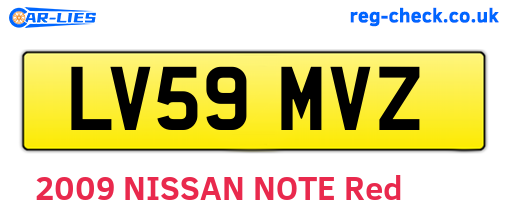 LV59MVZ are the vehicle registration plates.