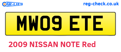MW09ETE are the vehicle registration plates.