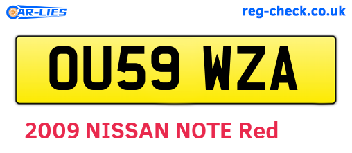 OU59WZA are the vehicle registration plates.