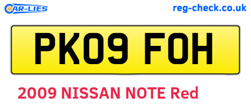 PK09FOH are the vehicle registration plates.