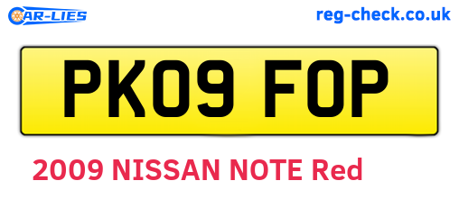 PK09FOP are the vehicle registration plates.