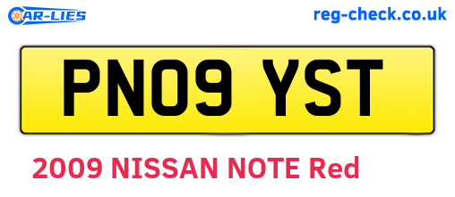 PN09YST are the vehicle registration plates.