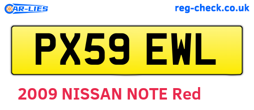 PX59EWL are the vehicle registration plates.