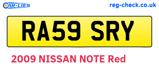 RA59SRY are the vehicle registration plates.