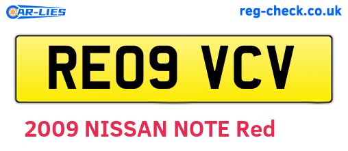 RE09VCV are the vehicle registration plates.