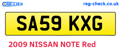SA59KXG are the vehicle registration plates.