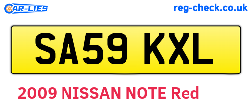 SA59KXL are the vehicle registration plates.