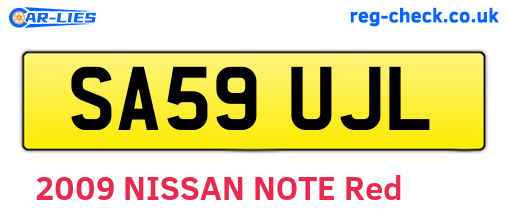 SA59UJL are the vehicle registration plates.