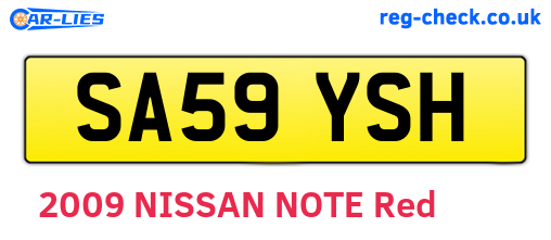 SA59YSH are the vehicle registration plates.