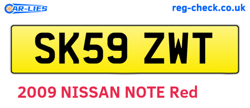SK59ZWT are the vehicle registration plates.