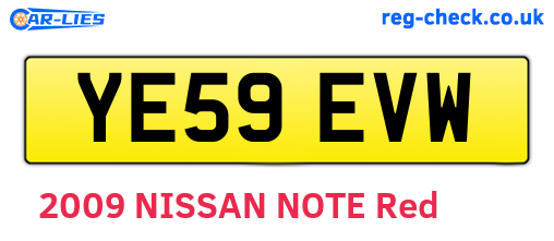YE59EVW are the vehicle registration plates.