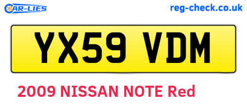 YX59VDM are the vehicle registration plates.