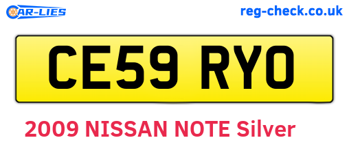 CE59RYO are the vehicle registration plates.