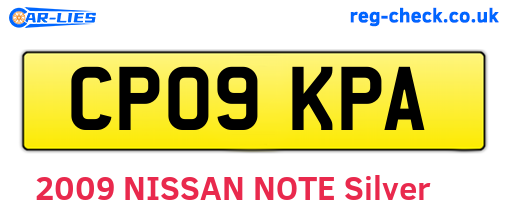 CP09KPA are the vehicle registration plates.