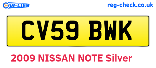 CV59BWK are the vehicle registration plates.