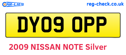 DY09OPP are the vehicle registration plates.