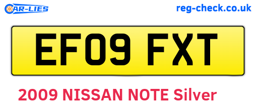 EF09FXT are the vehicle registration plates.