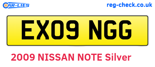 EX09NGG are the vehicle registration plates.