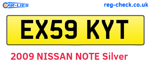EX59KYT are the vehicle registration plates.