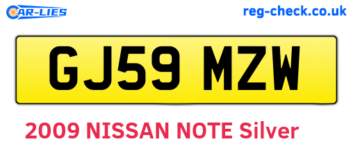 GJ59MZW are the vehicle registration plates.